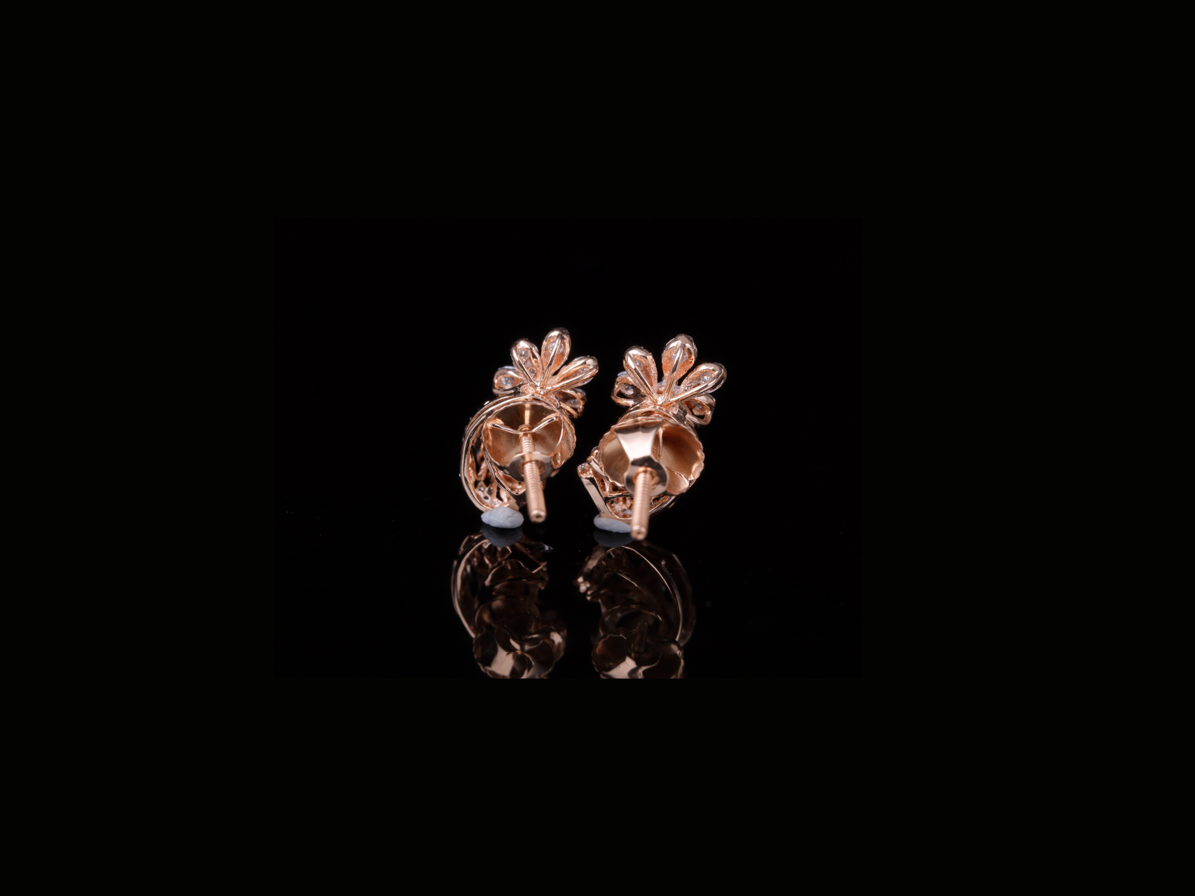 Luxury Diamond Floral Swirl Earrings | 18K, 14K, 10K Gold & Silver