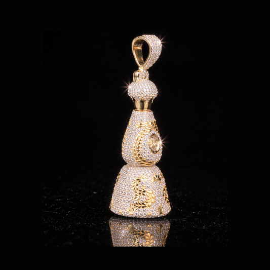 Iced Out Gold Bell Pendant – Diamond Hip Hop Pendant in 14K 18K 10K Gold