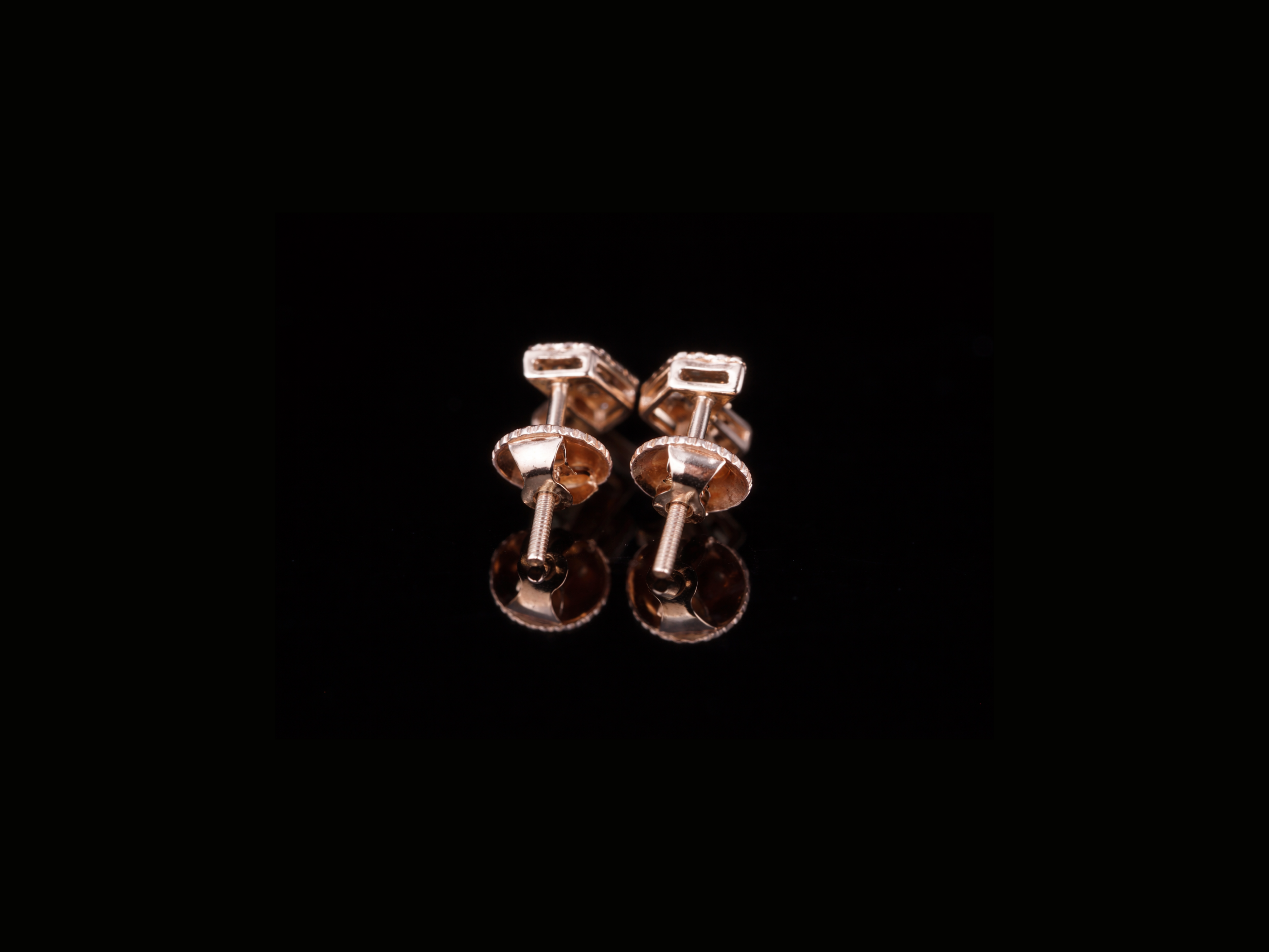 Luxury Diamond V-Shape Stud Earrings | 18K, 14K, 10K Gold & Silver