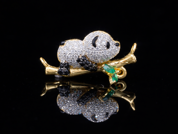 Luxury Diamond Panda Pendant Necklace | 18K, 14K, 10K Gold & Silver