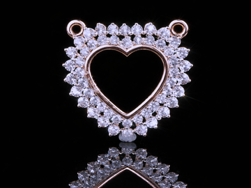 Luxury Diamond Heart Pendant Necklace | 18K, 14K, 10K Gold & Silver
