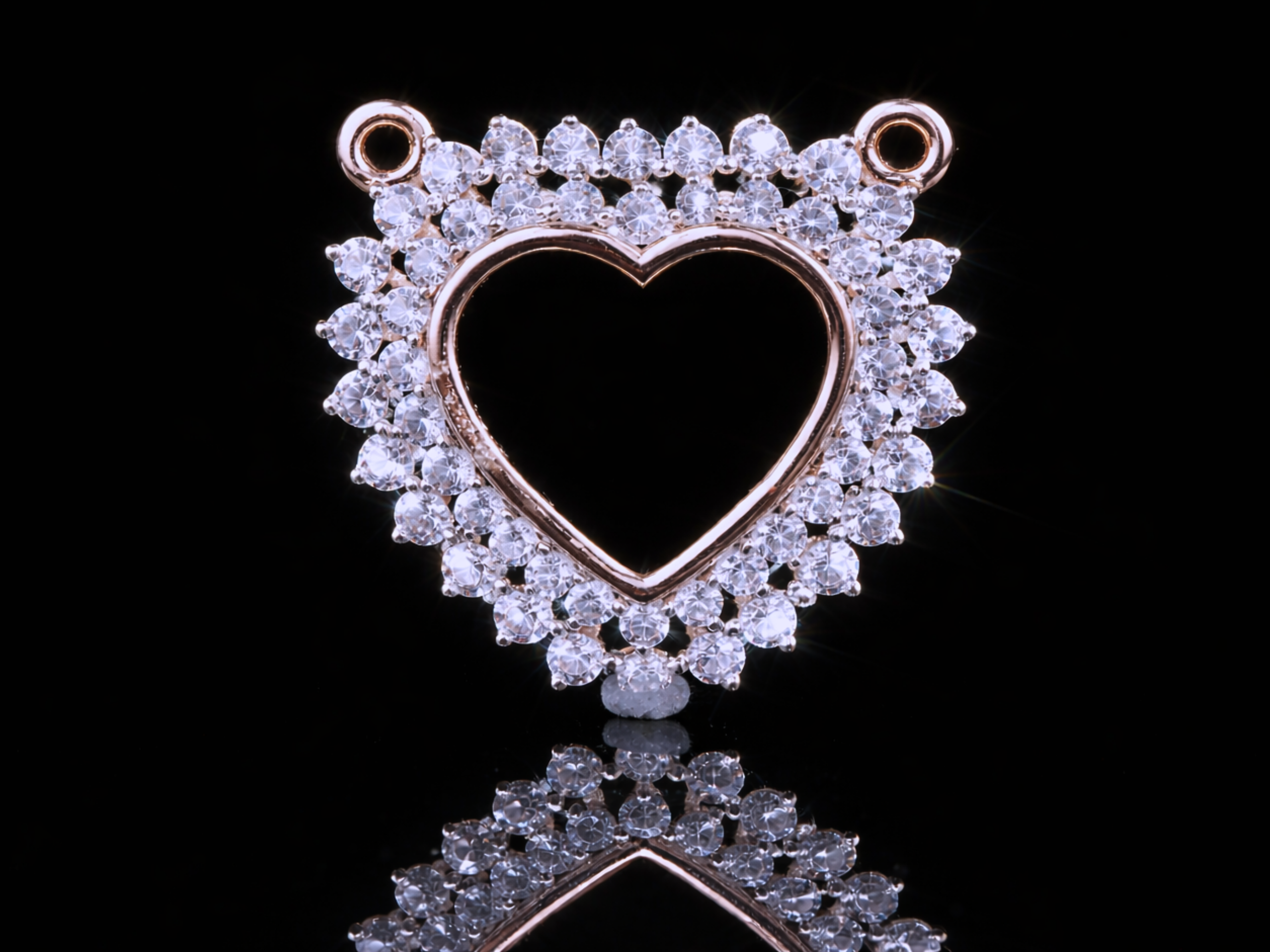 Luxury Diamond Heart Pendant Necklace | 18K, 14K, 10K Gold & Silver