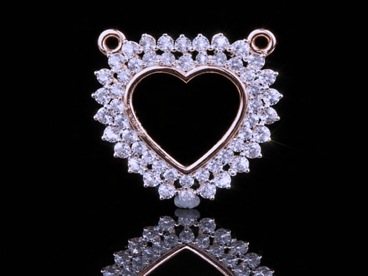 Luxury Diamond Heart Pendant Necklace | 18K, 14K, 10K Gold & Silver