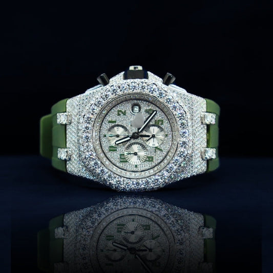 Moissanite AP inspire Green Glacier watch