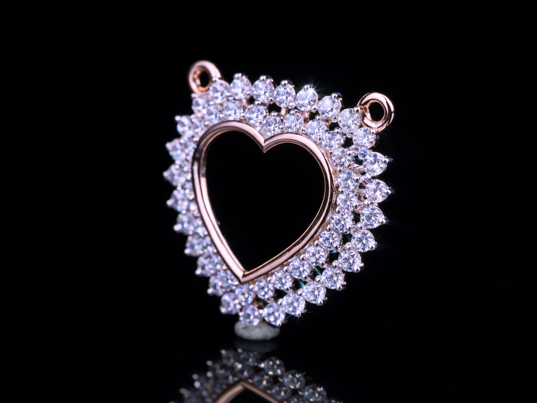 Luxury Diamond Heart Pendant Necklace | 18K, 14K, 10K Gold & Silver