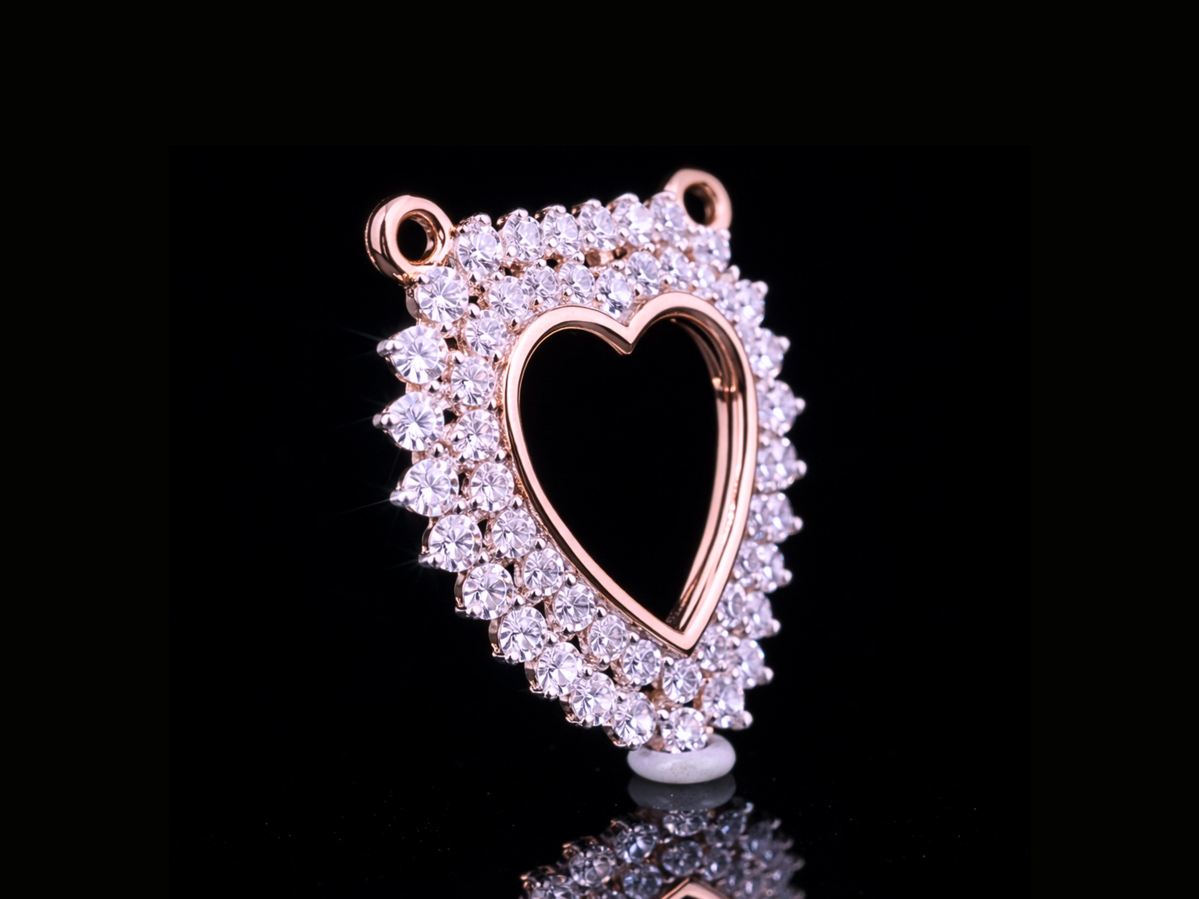 Luxury Diamond Heart Pendant Necklace | 18K, 14K, 10K Gold & Silver