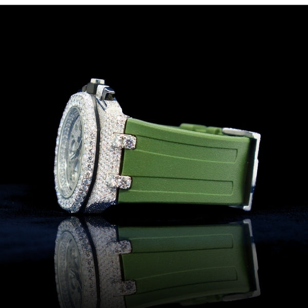 Moissanite AP inspire Green Glacier watch