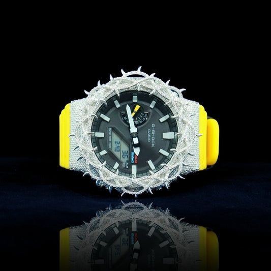 Moissanite G-shock customization Yellow Blaze watch