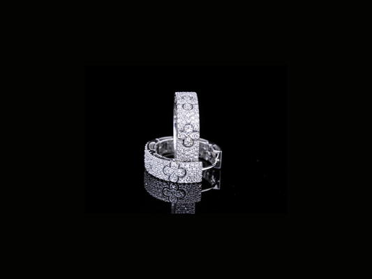 Luxury Pavé Diamond Band Ring | 18K, 14K, 10K Gold & Sterling Silver