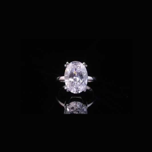 Oval Cut Solitaire Engagement Ring – Solid Gold 10K 14K 18K