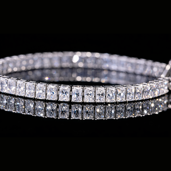 Princess Cut Diamond Tennis Bracelet in Solid Gold – Iced Out Hip Hop Bracelet