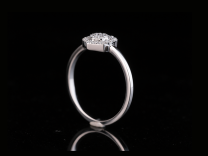 Hexagon Halo Diamond Ring | Modern Cluster Ring in 18KT, 14KT, 10KT Gold & Silver