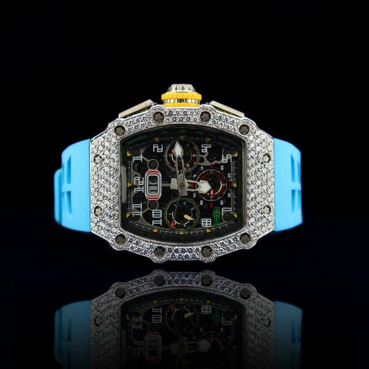 Moissanite Aqua  Blue Phantom