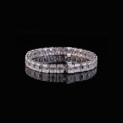 Emerald Cut Diamond Tennis Bracelet – Solid Gold 10K 14K 18K