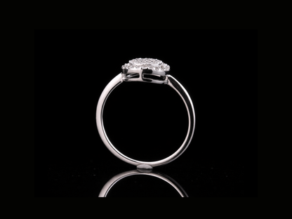 Oval Pavé Diamond Halo Ring | 18KT, 14KT, 10KT Gold & Silver Available