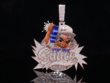 Custom Diamond Hip Hop Pendant in Gold & Silver | 18K, 14K, 10K Iced-Out Luxury Pendant