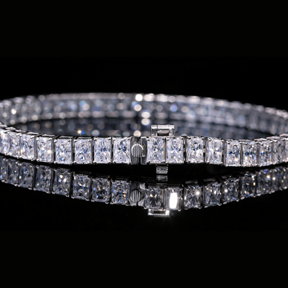 Princess Cut Diamond Tennis Bracelet in Solid Gold – Iced Out Hip Hop Bracelet