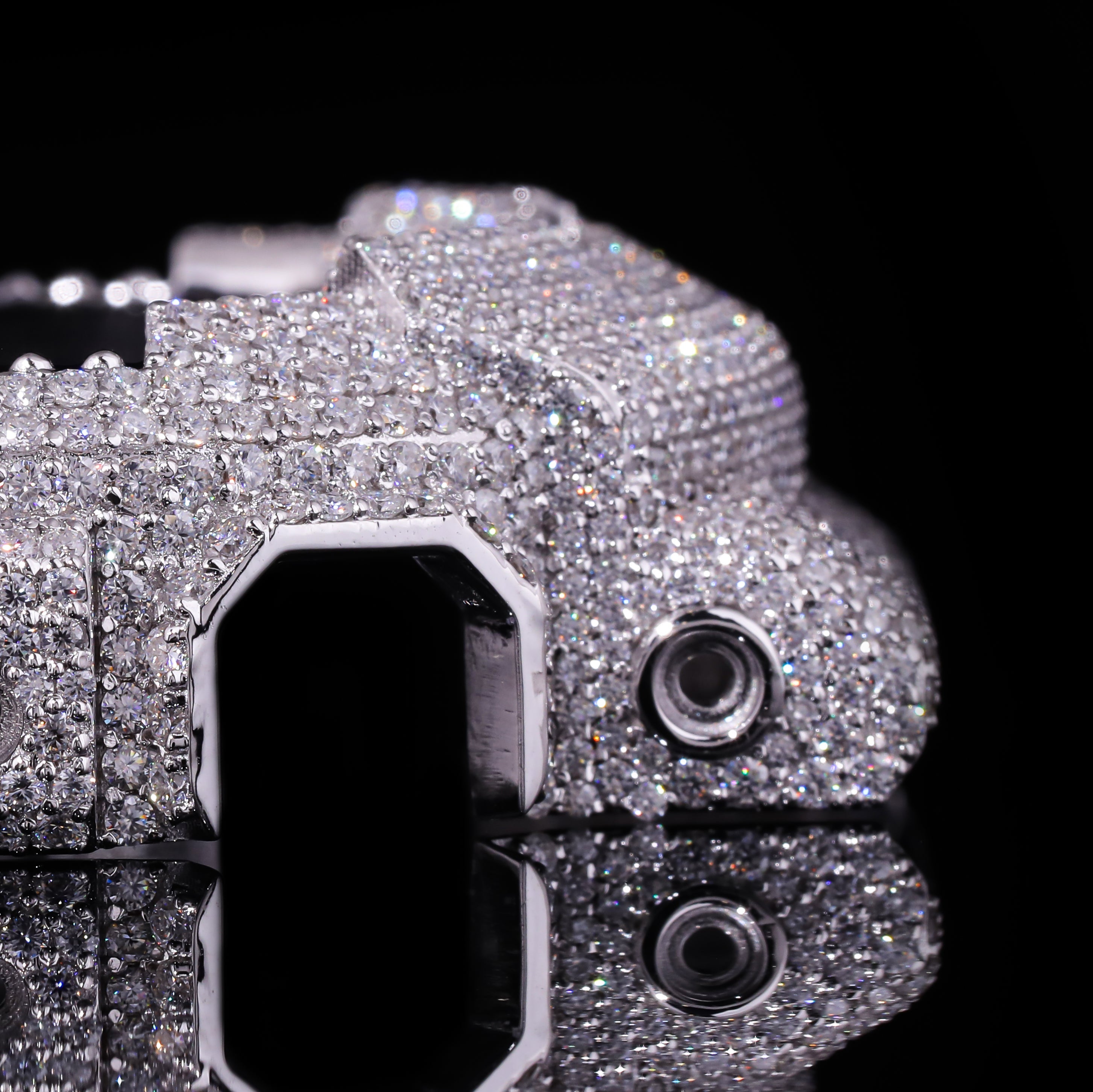 Fully Iced Moissanite G-Shock Bezel