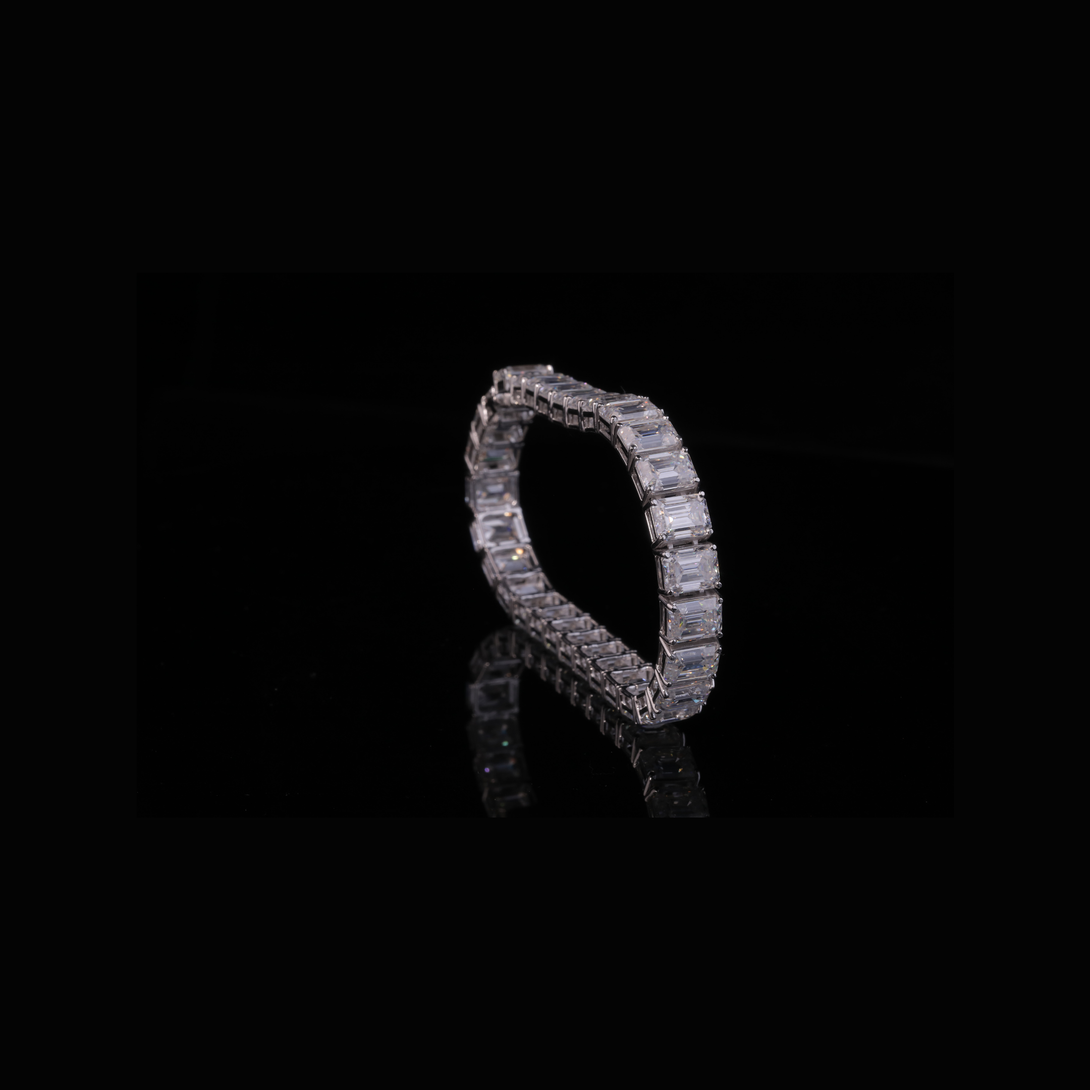 Emerald Cut Diamond Tennis Bracelet – Solid Gold 10K 14K 18K
