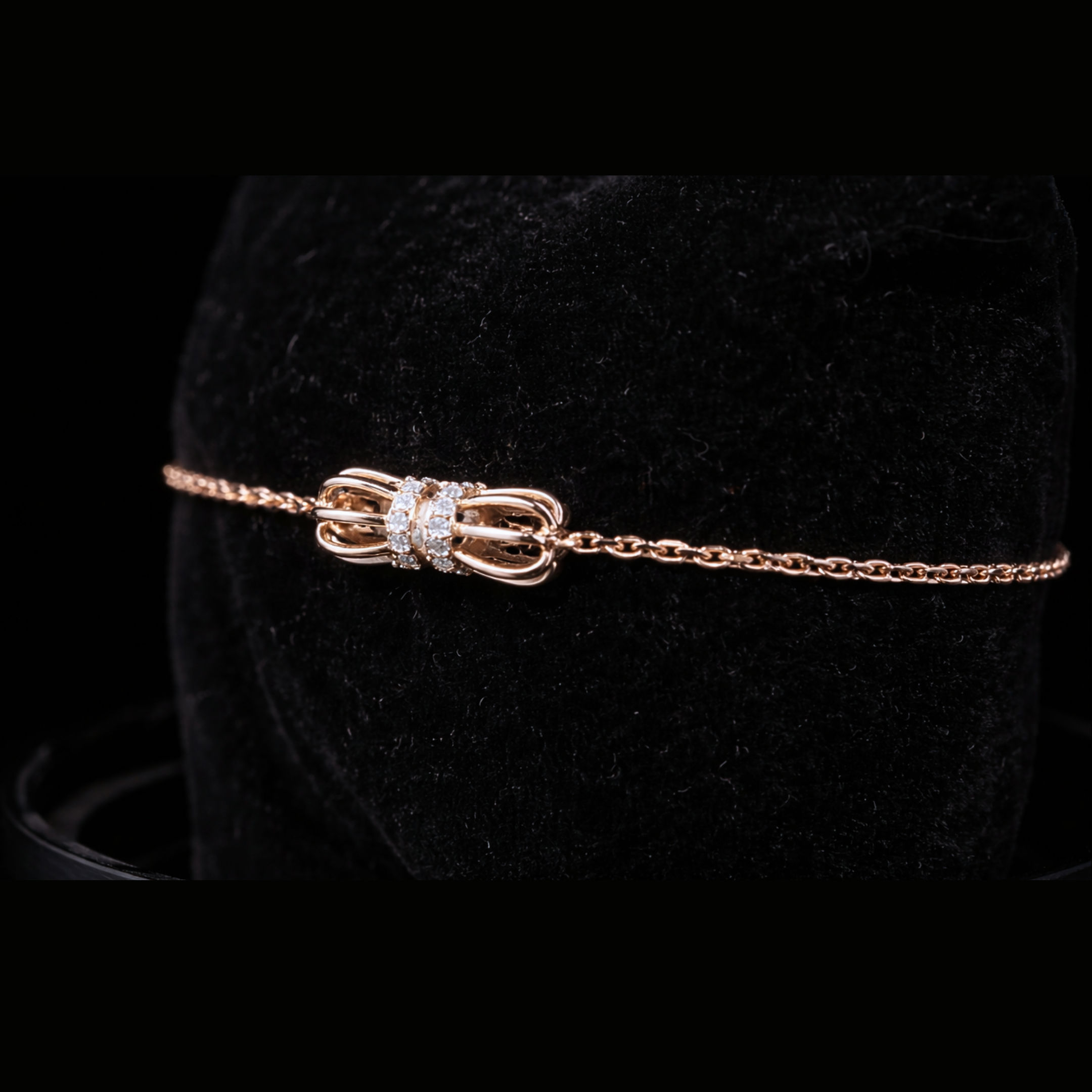 Diamond Bow Bracelet in Solid Gold – 10K, 14K, 18K & Sterling Silver Available