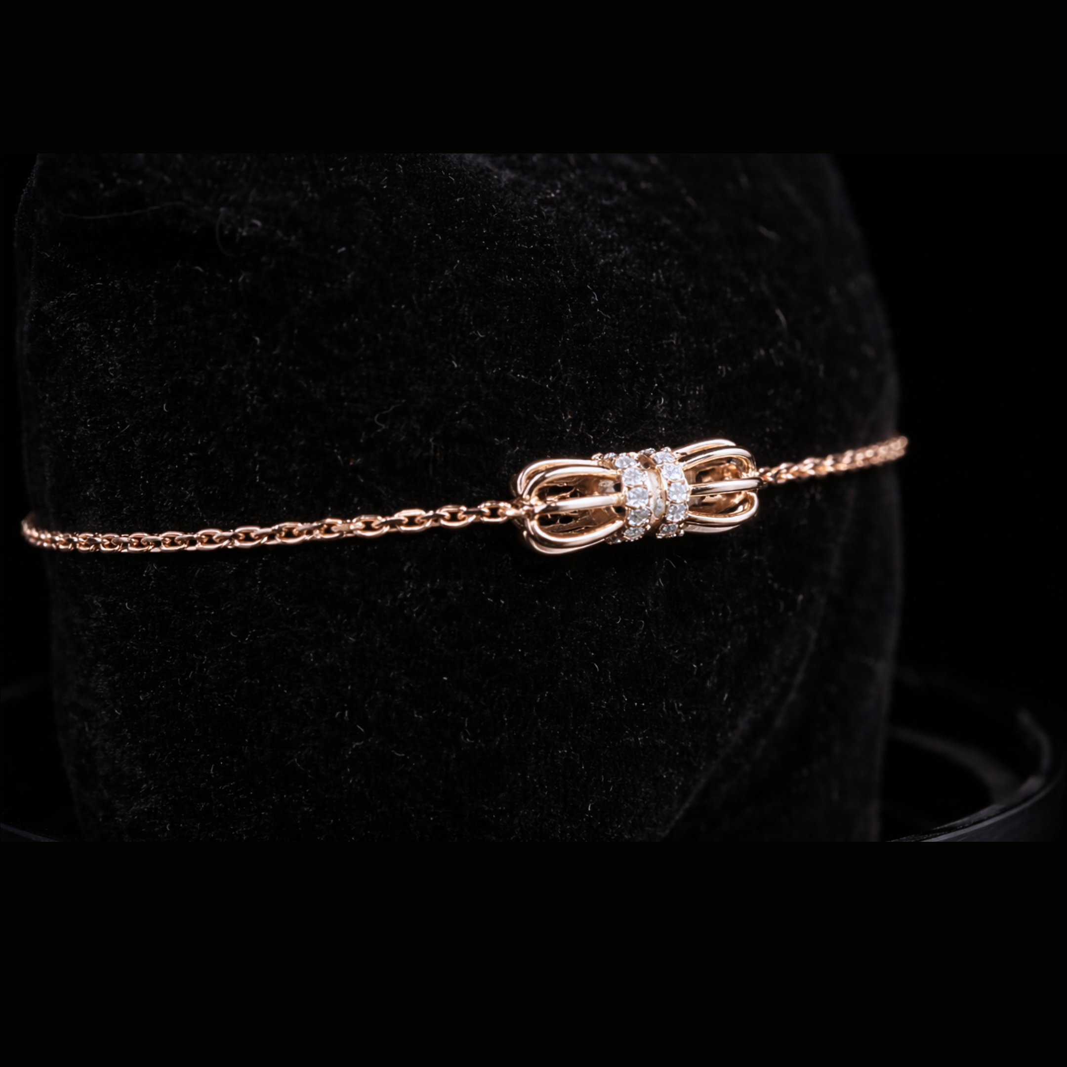 Diamond Bow Bracelet in Solid Gold – 10K, 14K, 18K & Sterling Silver Available