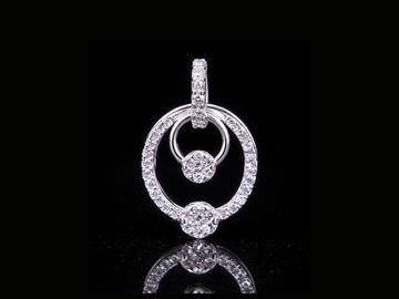 Luxury Diamond Double Circle Pendant Necklace | 18K, 14K, 10K Gold & Silver