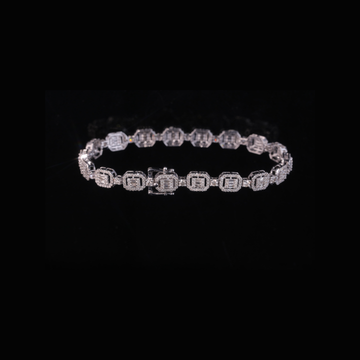 Octagon Halo Diamond Tennis Bracelet in Solid Gold