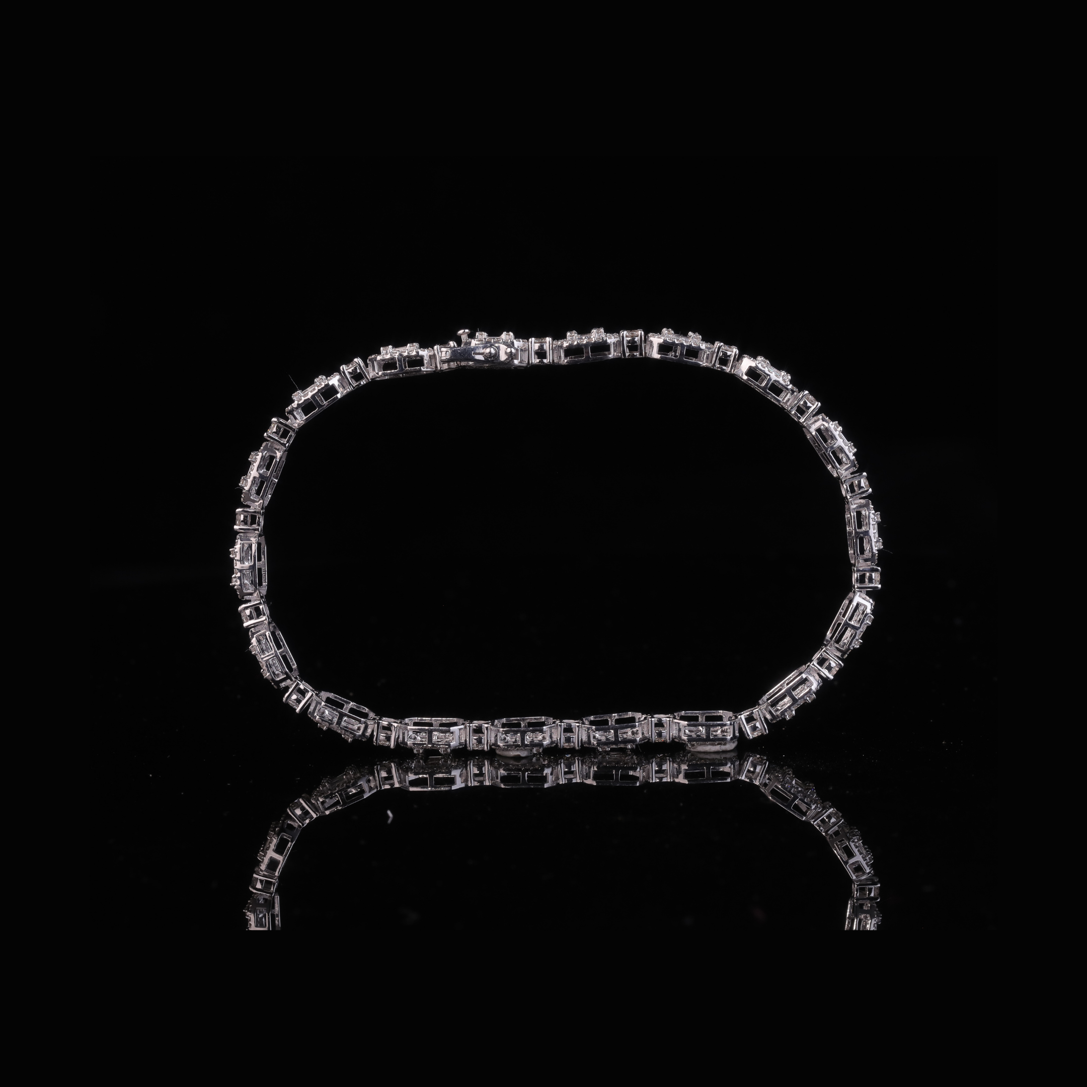 Octagon Halo Diamond Tennis Bracelet in Solid Gold
