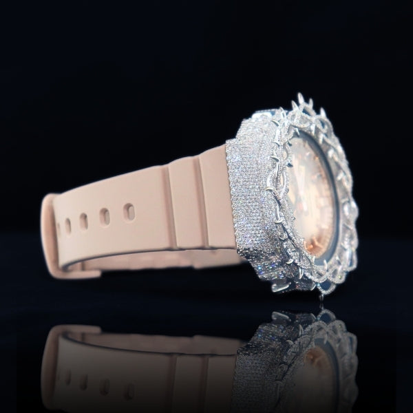 Moissanite G-shock Rose Thorn Iced Phantom
