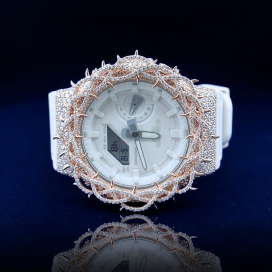 14K/18K MOSSAINITE G-SHOCK Customization Diamond Thorn Royal Timepiece