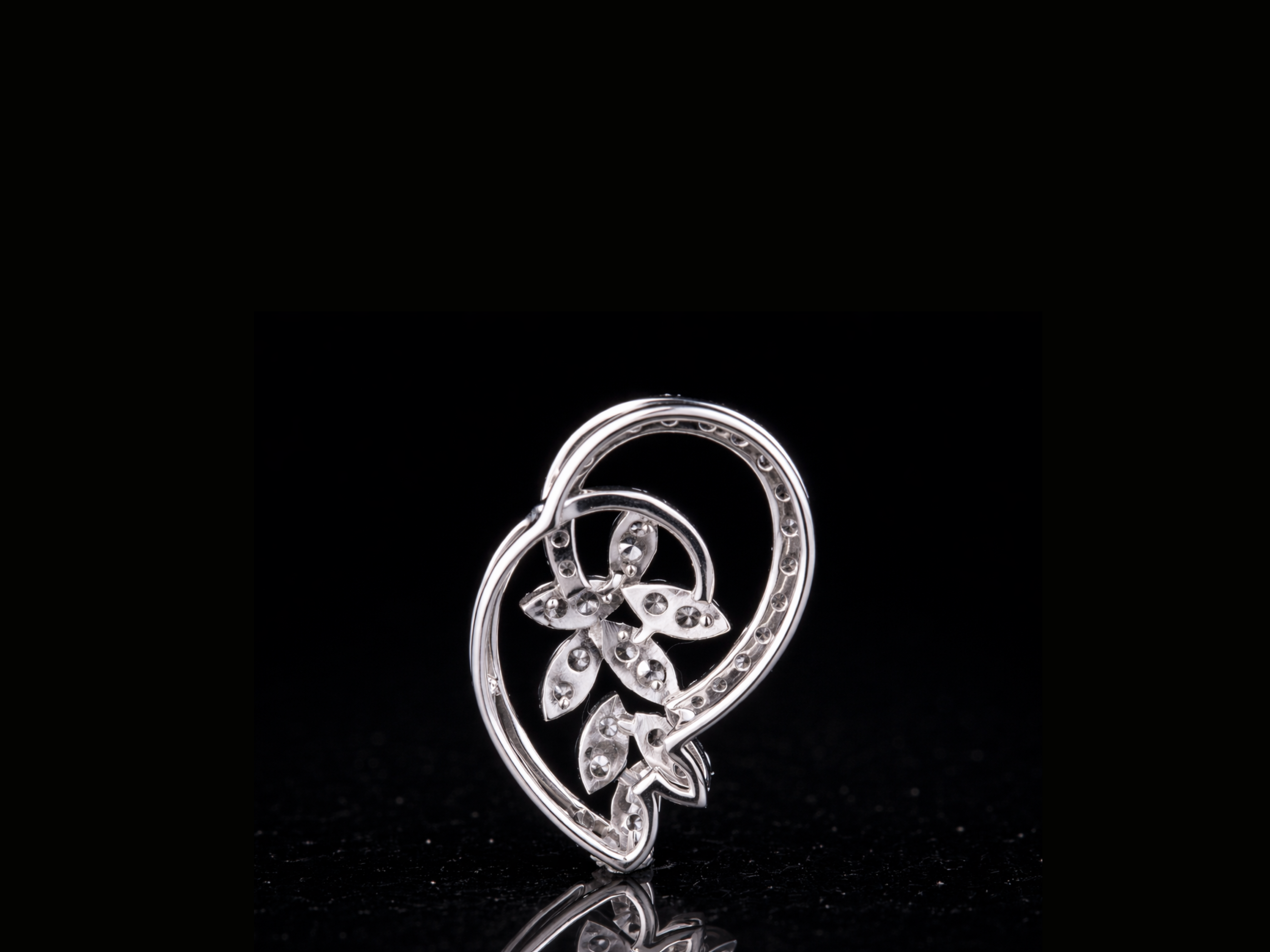 Luxury Diamond Floral Swirl Pendant Necklace | 18K, 14K, 10K Gold & Silver