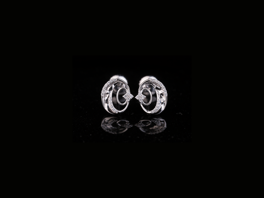 Infinity Swirl Diamond Stud Earrings | 18K, 14K, 10K Gold & Silver