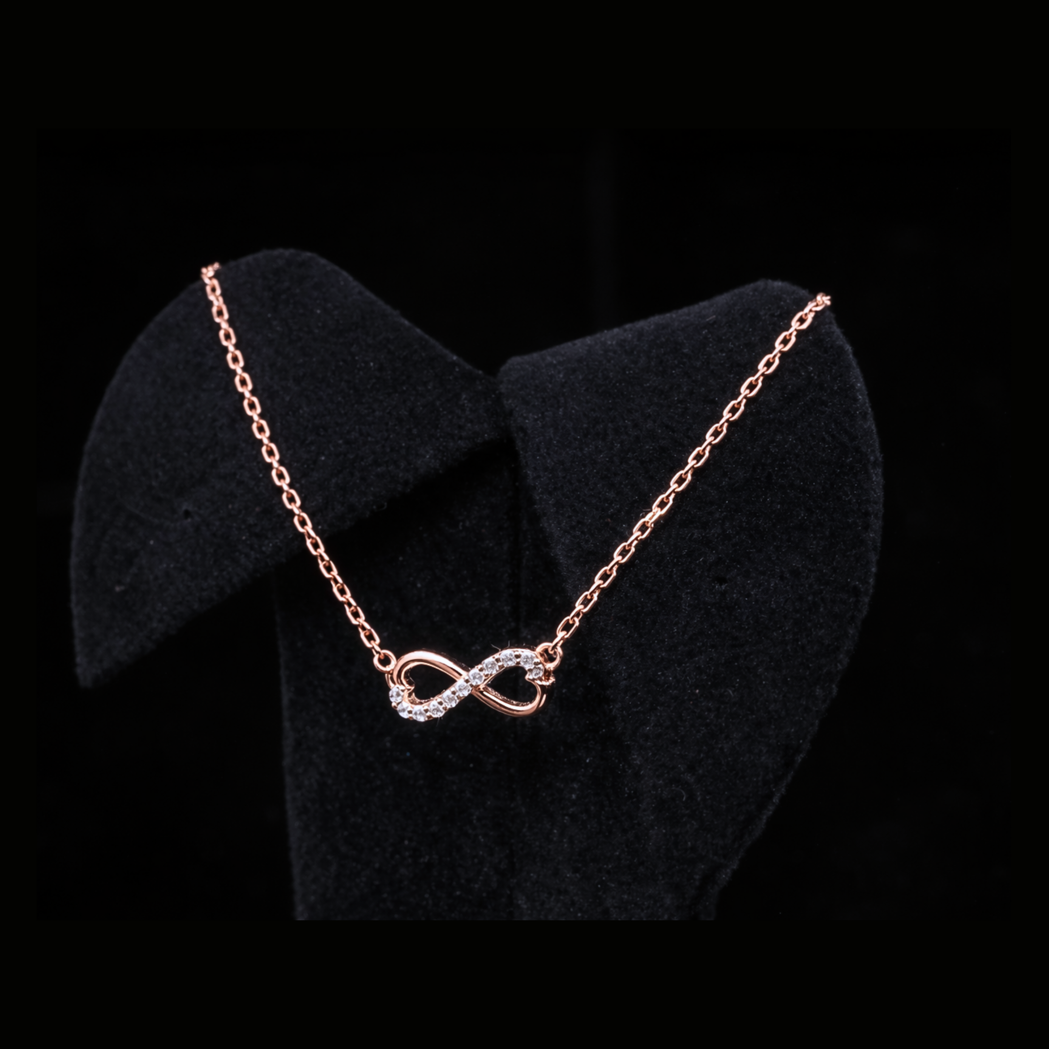 Infinity Heart Gold Necklace – 10K 14K 18K Gold Diamond Necklace for Women