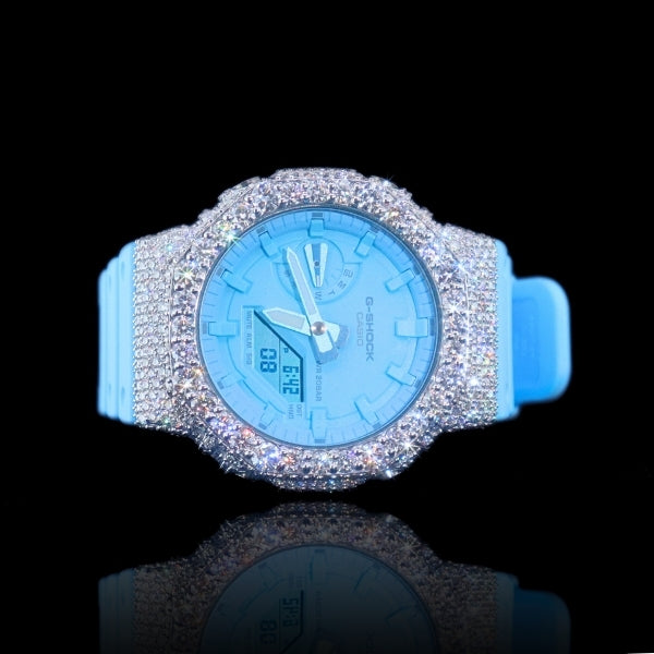 Moissanite G-shock customization White Frost Phantom Blaze