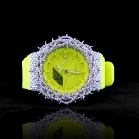 Moissanite G-shock customization Yellow Iced Frost Phantom