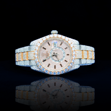 14k/18k-moissanite Rolex inspire Fully Paved Iced-Out Watch
