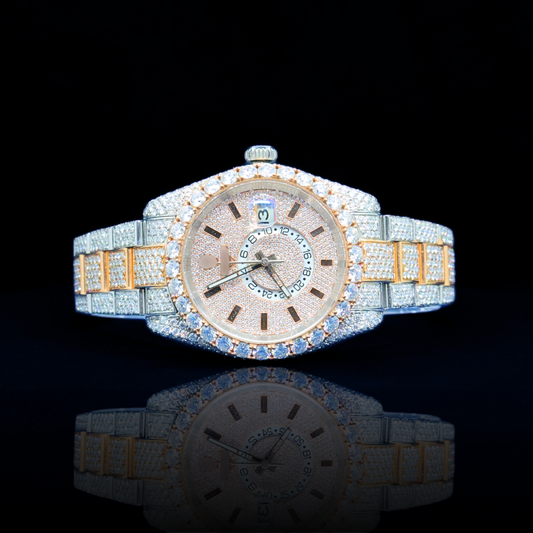 14k/18k-moissanite Rolex inspire Fully Paved Iced-Out Watch