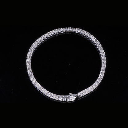 Princess Cut Diamond Tennis Bracelet in Solid Gold – Iced Out Hip Hop Bracelet