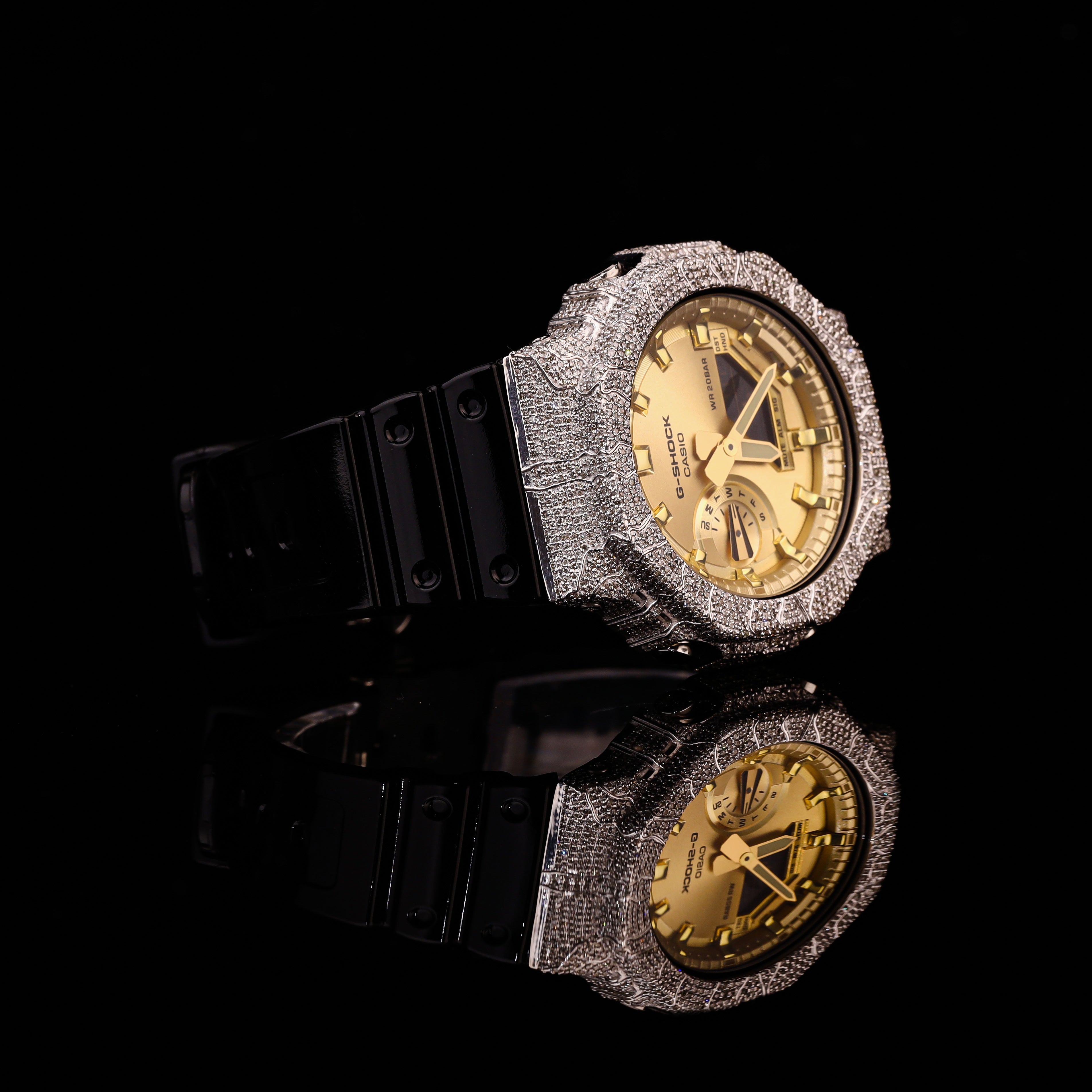 Iced Out Gold Dial G-Shock Watch