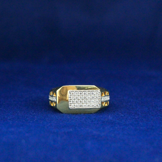 Front view of baguette-style diamond ring in 925 silver with moissanite stones, elegant fine jewelry design.

