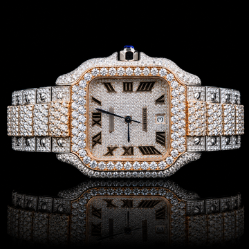 MOISSANITE ROLEX INSPIRE ULTIMATE BLING SQUARE DIAMOND WATCH