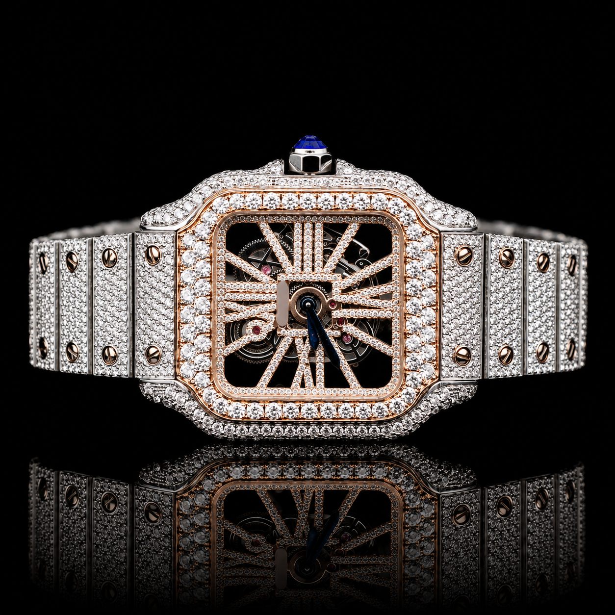 MOISSANITE ROLEX INSPIRE ARABIC DIAL DIAMOND WATCH