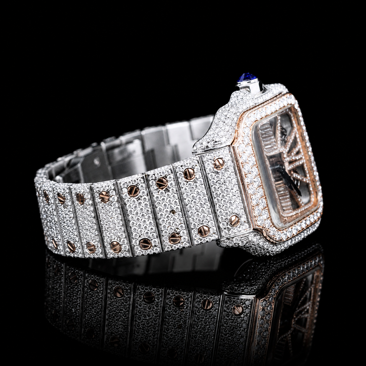 MOISSANITE ROLEX INSPIRE ARABIC DIAL DIAMOND WATCH