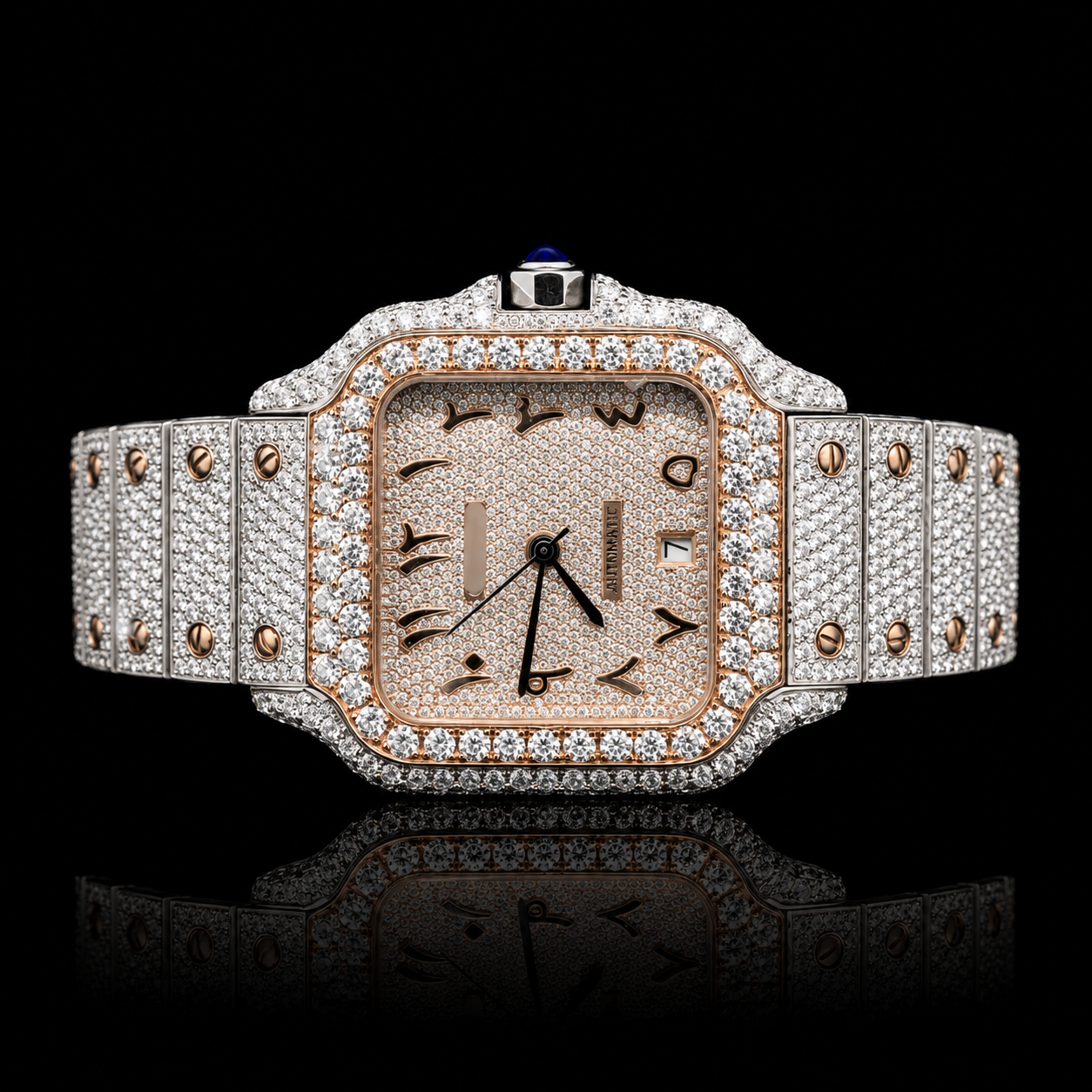 ICED OUT CARTIER SANTOS-INSPIRED WATCH