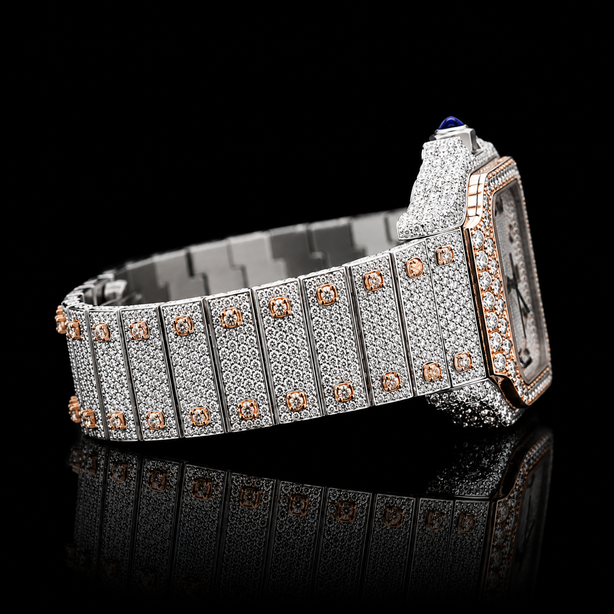 ICED OUT CARTIER SANTOS-INSPIRED WATCH
