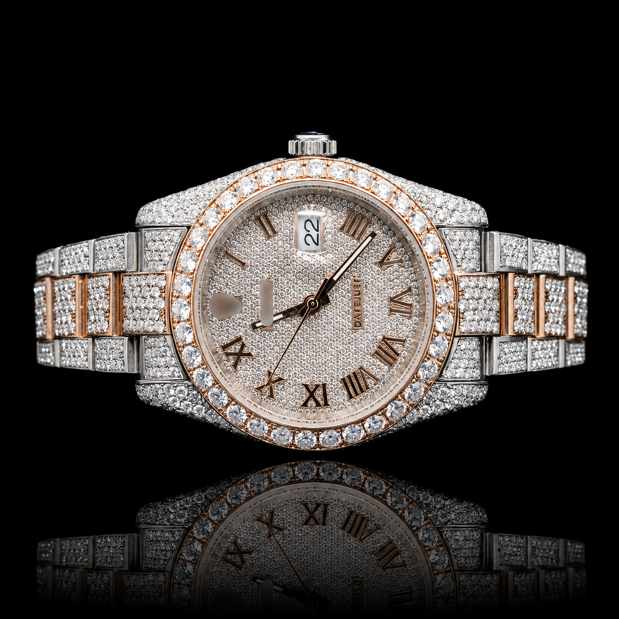 Moissanite Rolex Inspire Frosted Rose Monarch