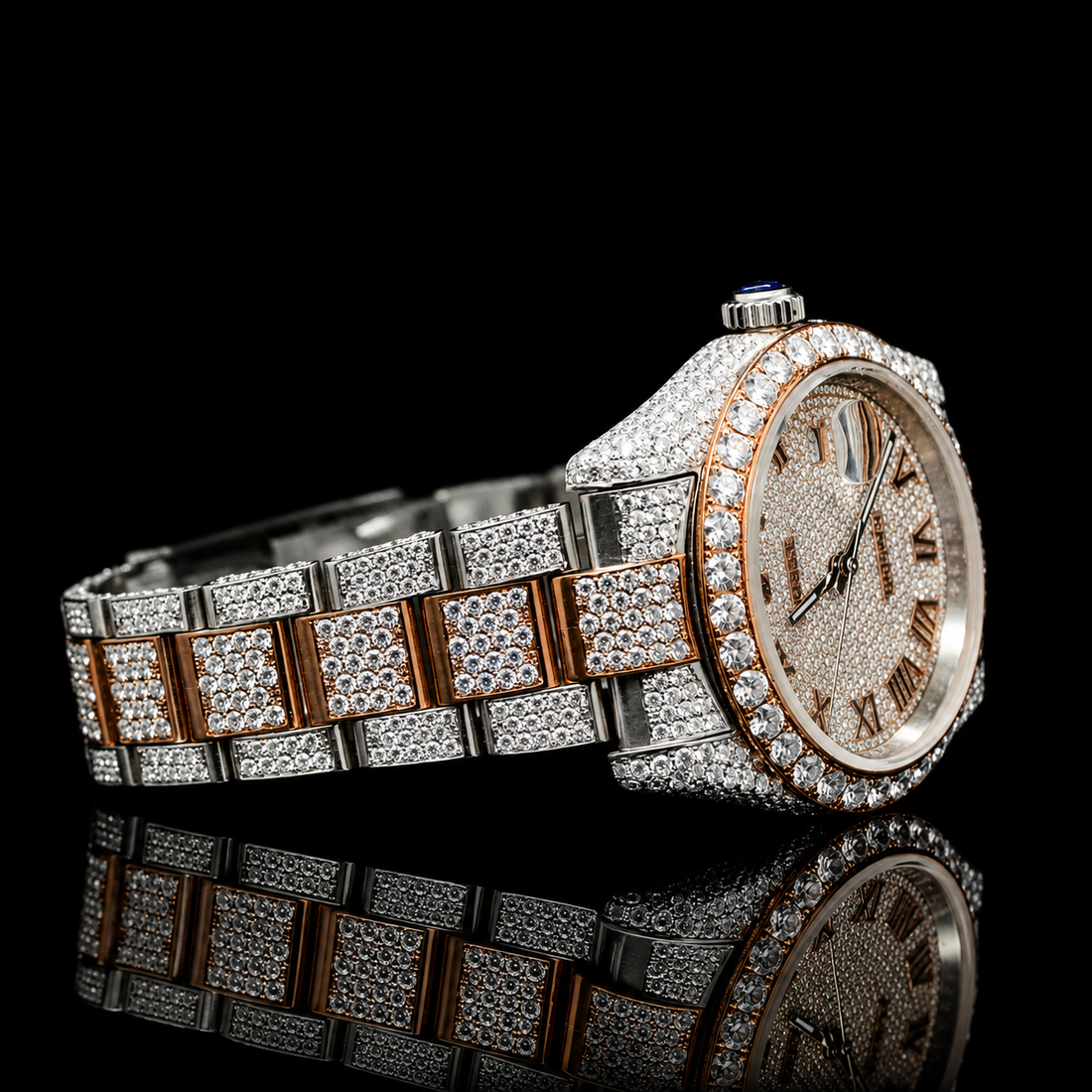 Moissanite Rolex Inspire Frosted Rose Monarch
