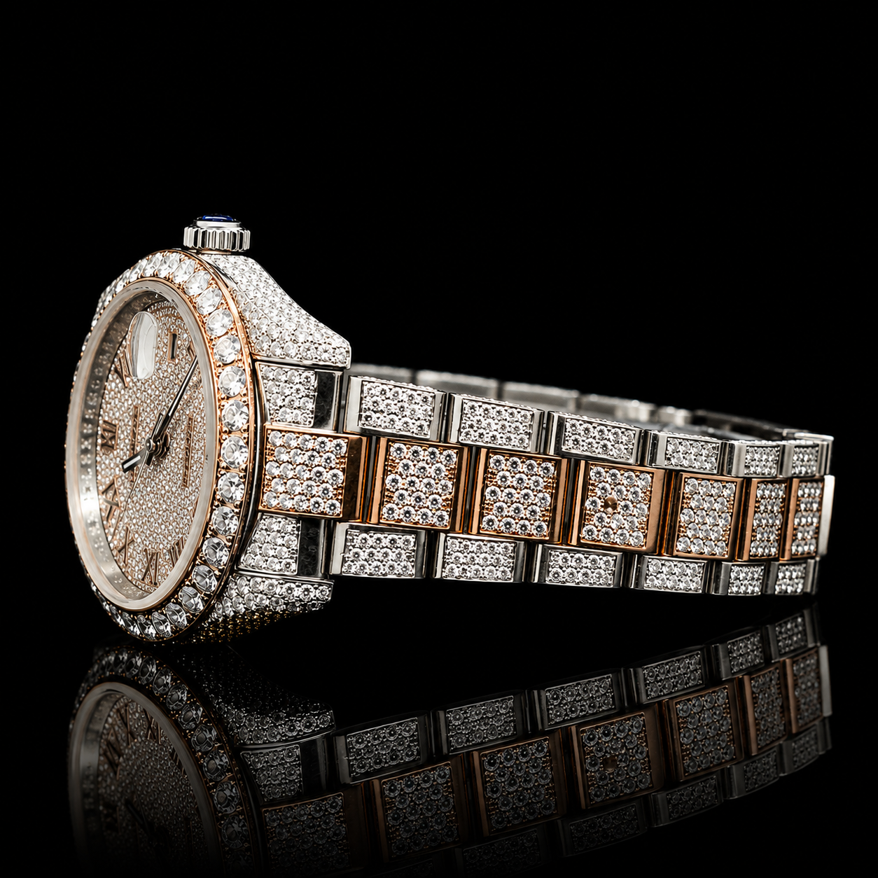 Moissanite Rolex Inspire Frosted Rose Monarch