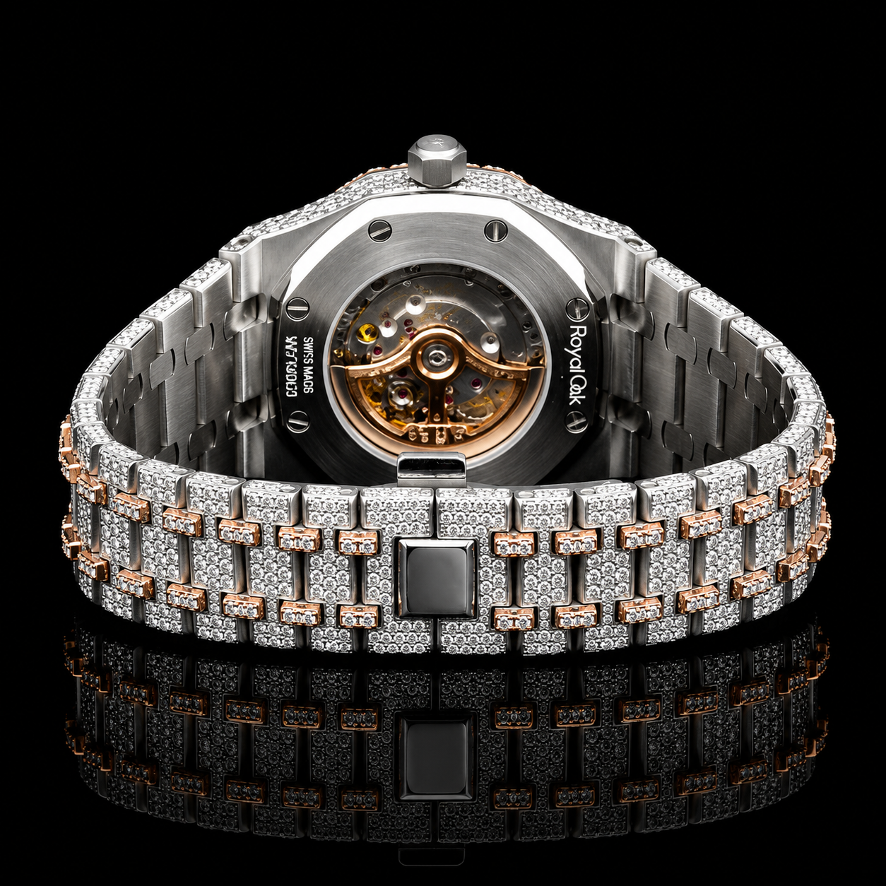 14K/18K Moissanite AP inspire BUST DOWN ROSE GOLD WATCH