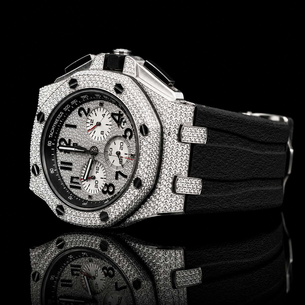 MOISSANITE AP INSPIRE LUXURY DIAMOND CHRONOGRAPH WATCH